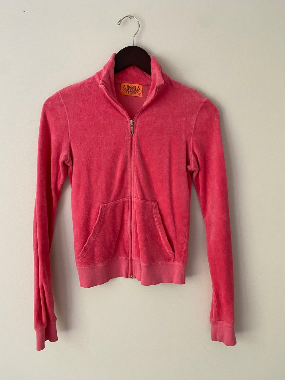 Juicy Couture Raspberry Pink Velour Zip-Up Jacket